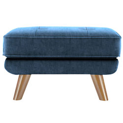 G Plan Vintage The Fifty Three Footstool Velvet Indigo